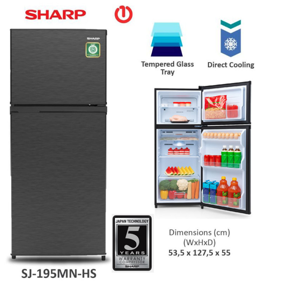 Lemari Es Sharp SJ195MNHS - utama