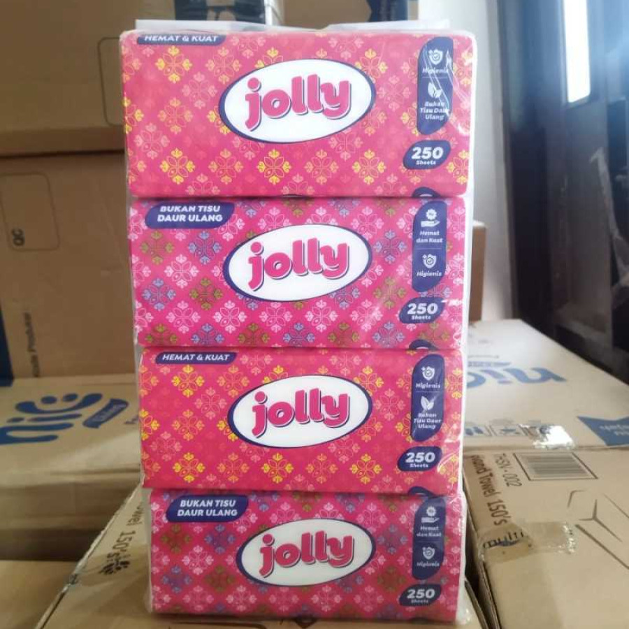 Tissue Tisu Jolly Facial Wajah 250 sheet 2ply - samping