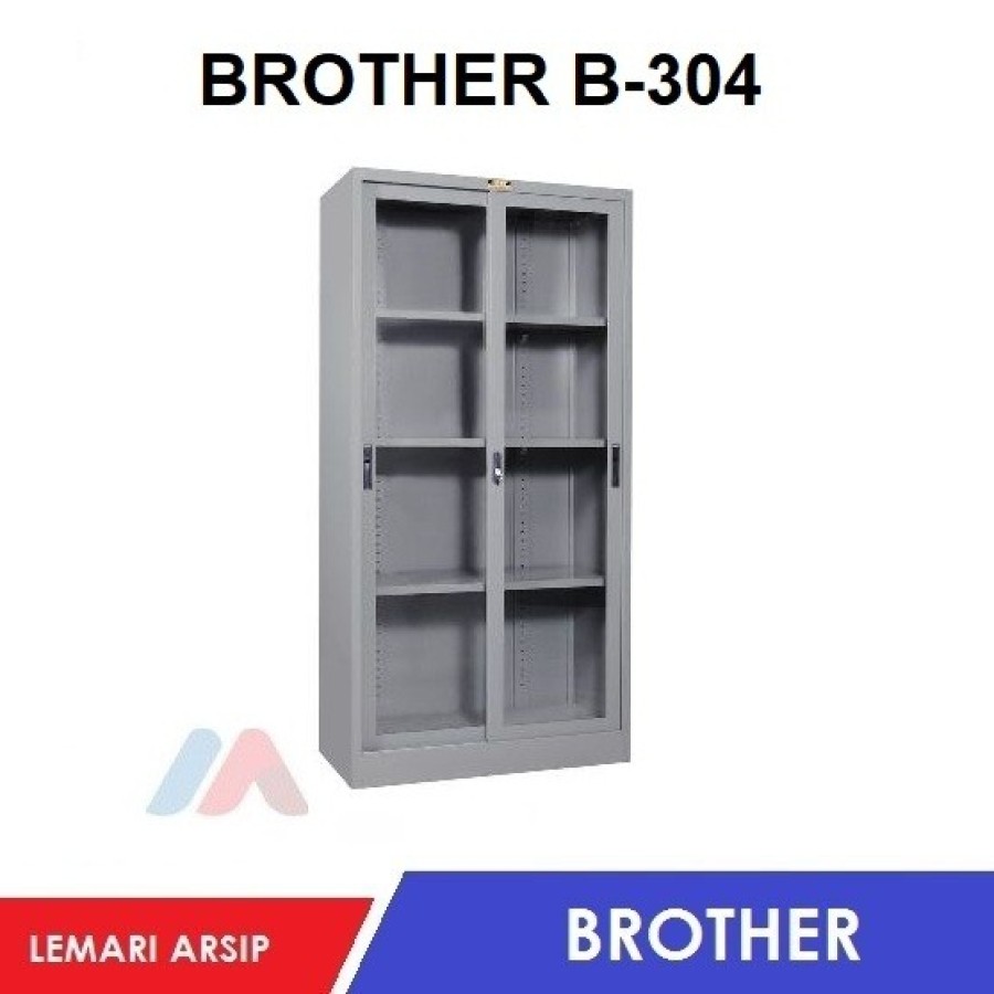 Lemari Arsip Brother B-304 Almari Besi Pintu Sliding Kaca Brother B304 - utama