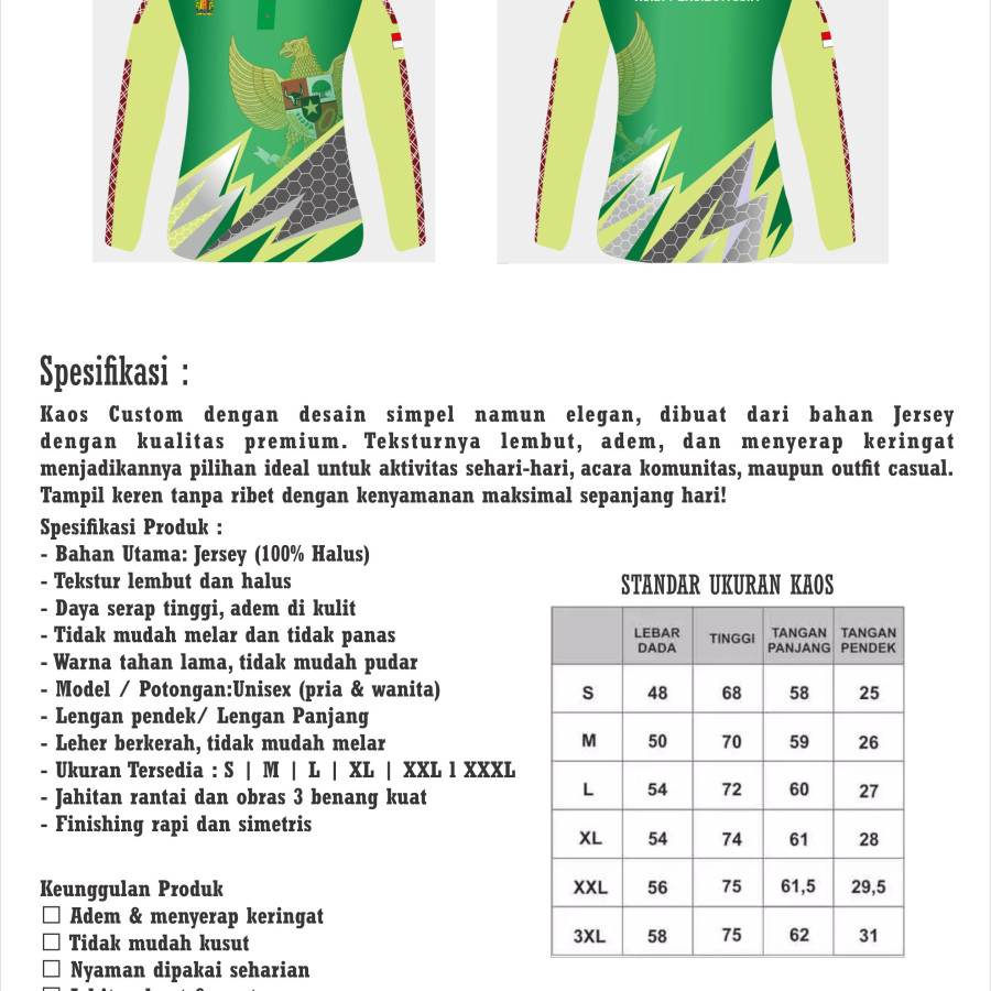 Kaos Jersey Custom - utama