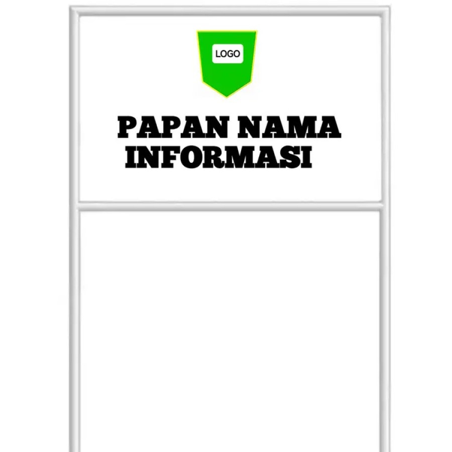 Plang Papan Informasi Custom - depan