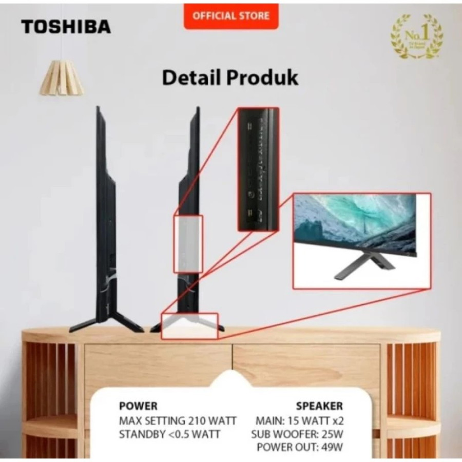 Televisi (65 Inch, Smart TV) TOSHIBA - depan
