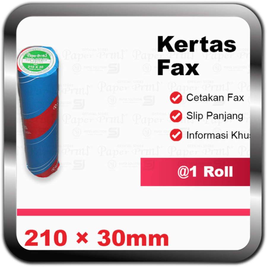Paperpryns Kertas Fax Thermal Roll 210 x 30mm merk ojifax - detail