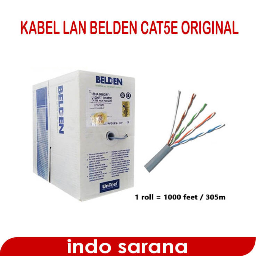 Belden Kabel LAN 1583A 008 Cat 5E UTP Grey Up to 1 Gbps - utama