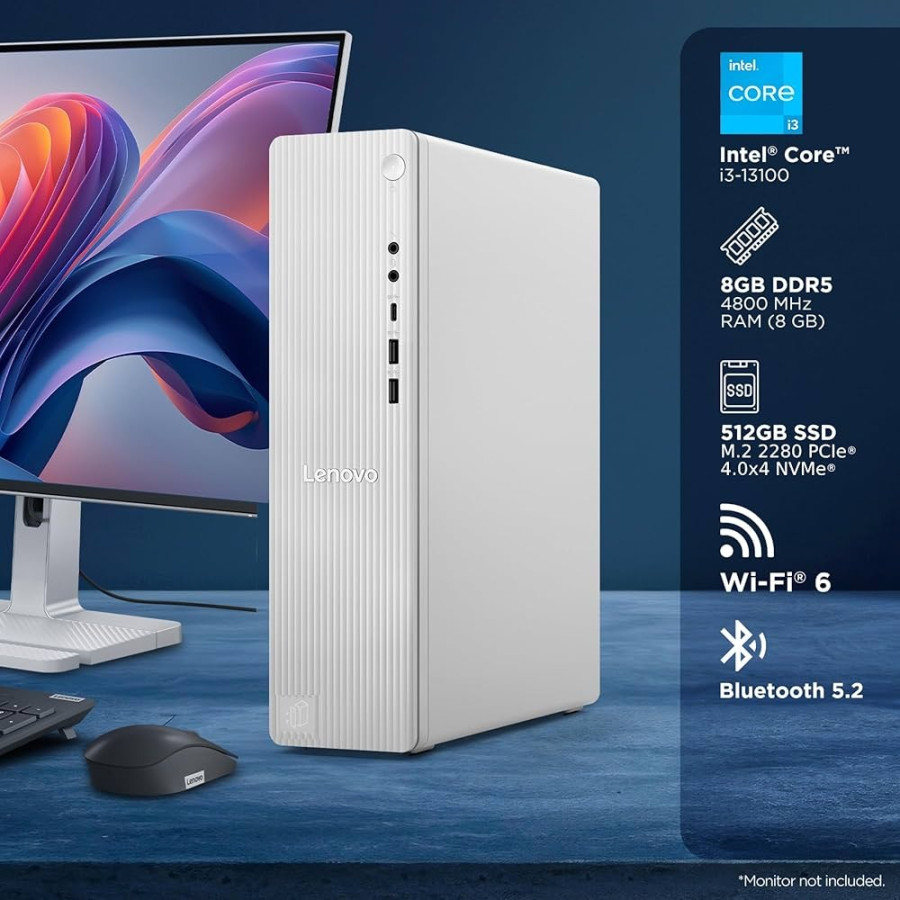 Lenovo IdeaCentre Tower 13th Gen Core i3-13100 (8GB RAM/512GB SSD