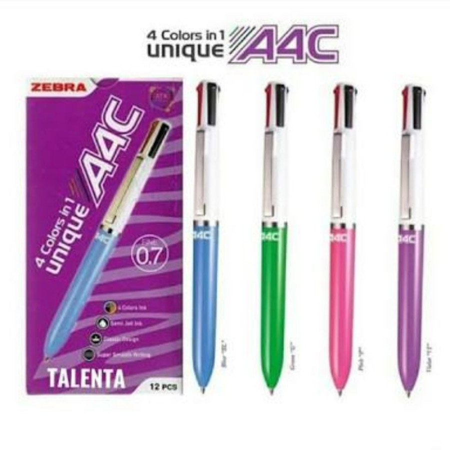 Pen 4 Warna Zebra A4C (0.7 mm) 5.0 - depan