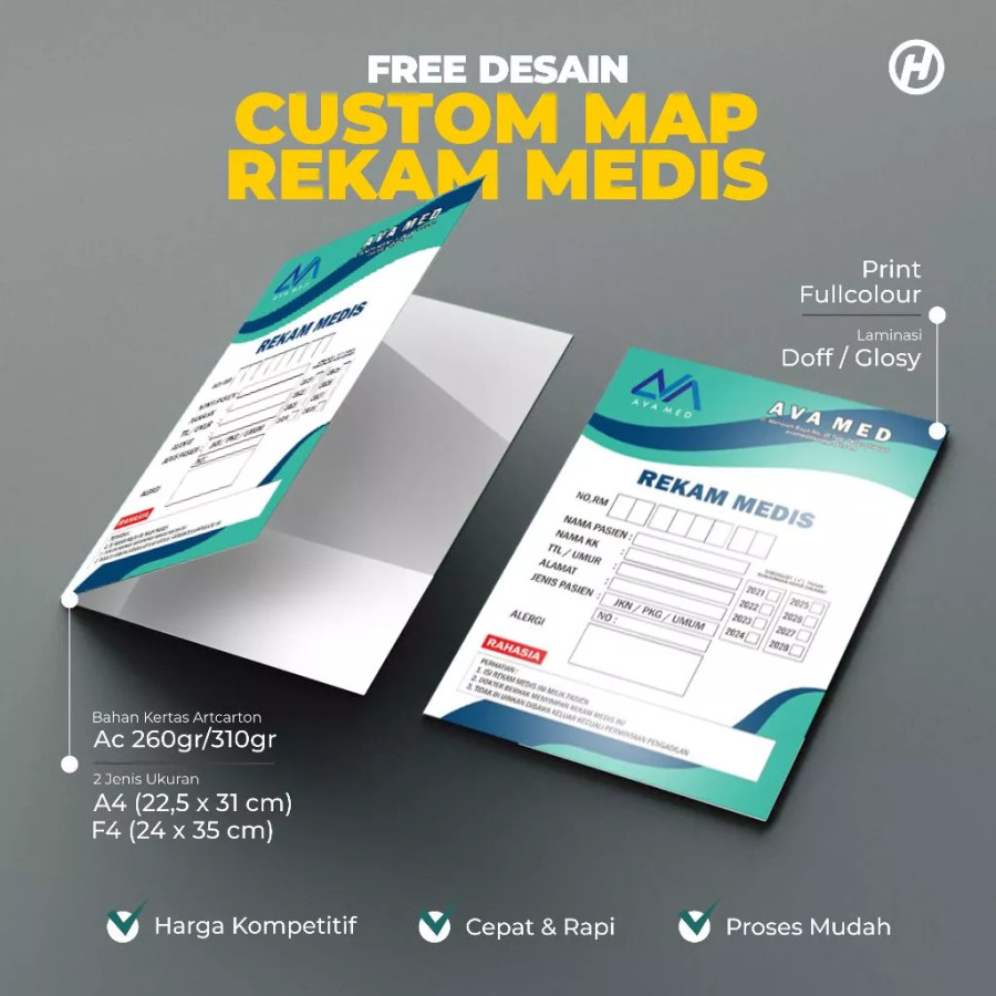 FREE CUSTOM DESAIN MAP REKAM MEDIS RUMAH SAKIT, PUKESMAS, KLINIK - depan