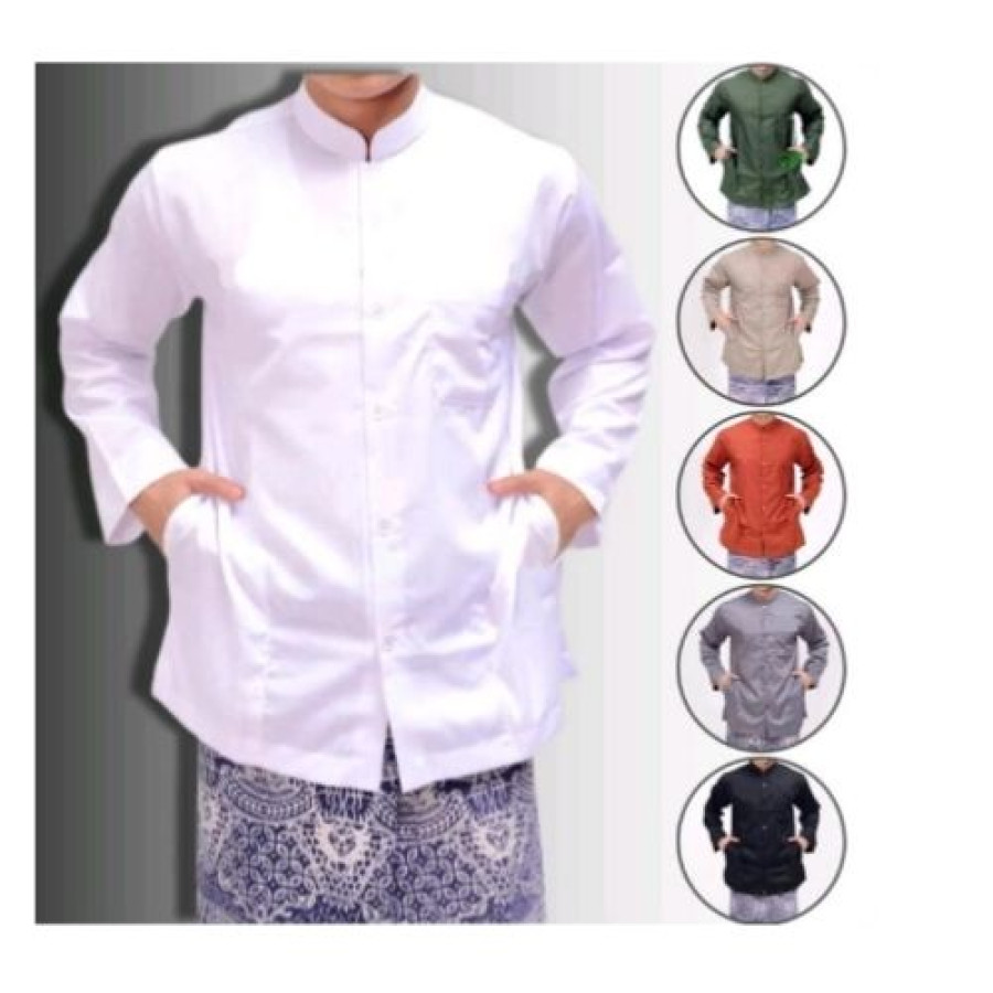 Baju Koko Lengan Panjang Bahan Katun Premium