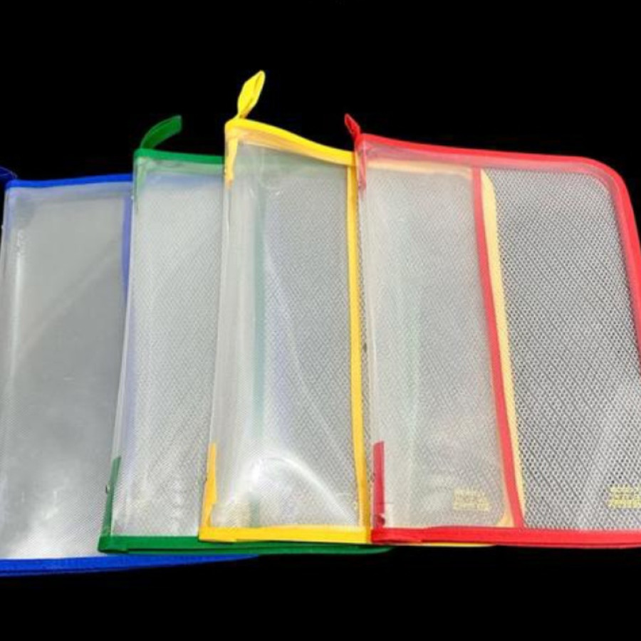 Map Zipper resleting transparan ukuran folio