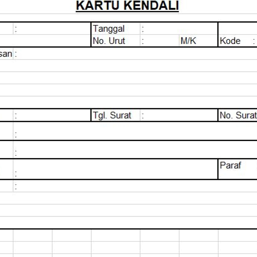 Kartu Kendali Surat Masuk, Surat Keluar