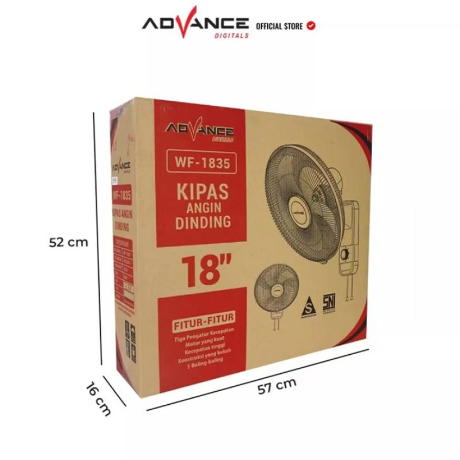 Kipas Angin Dinding 18 inch Advance - samping