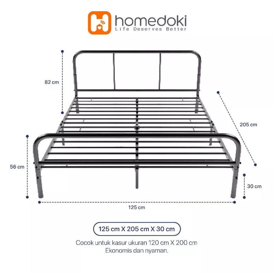 Classic Bed Ranjang Tidur Besi Uk. 120x200 - detail
