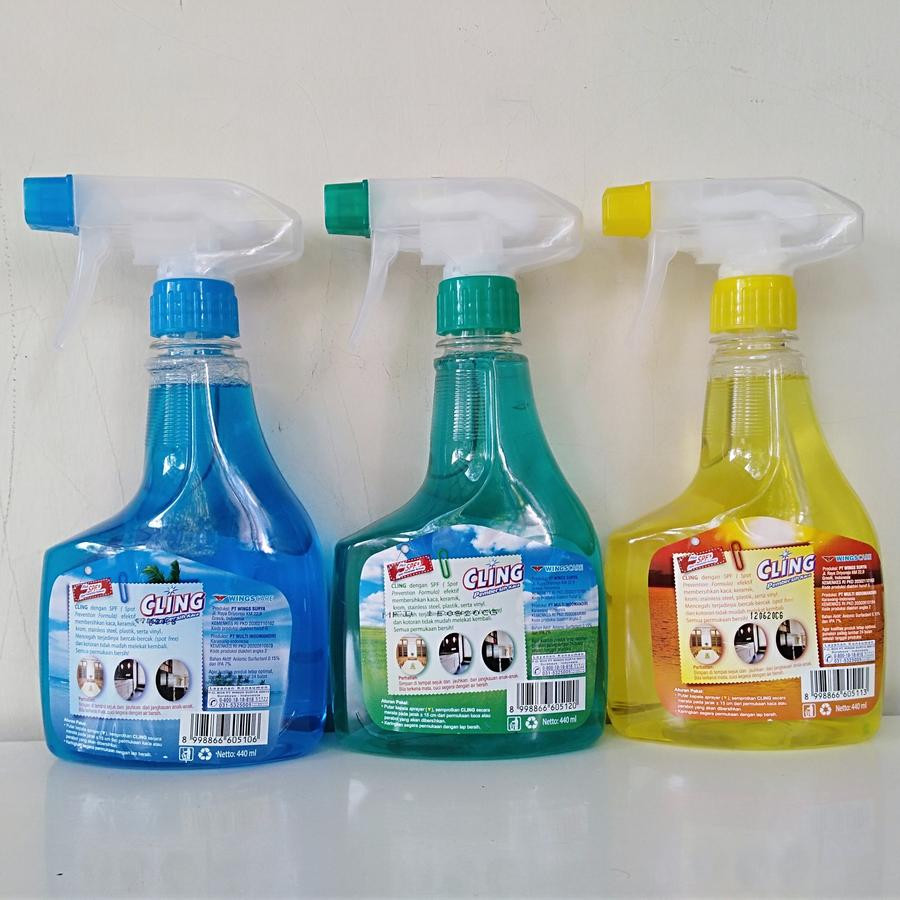 Pembersih Kaca Botol Cling Spray 440 ml - depan
