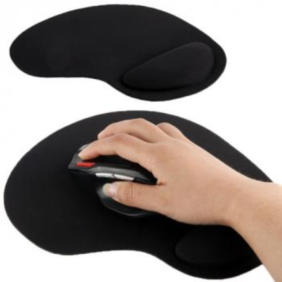 Brila Mouse Pad Ultra Slim Wrist Rest Anti Slip 200x235x10mm - B639 - Black - utama