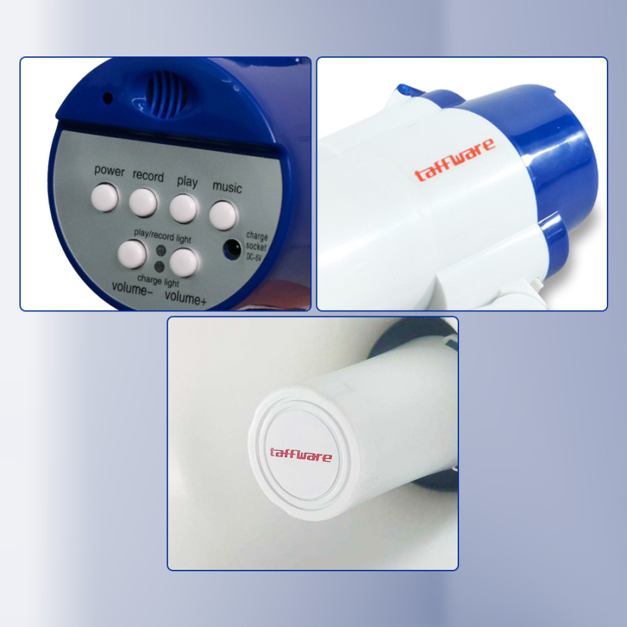 Pengeras Suara Megaphone dengan Fungsi Rekaman - 518 - White - depan