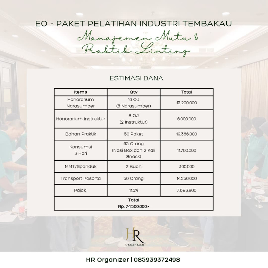 EO - Pelatihan Industri Tembakau - samping