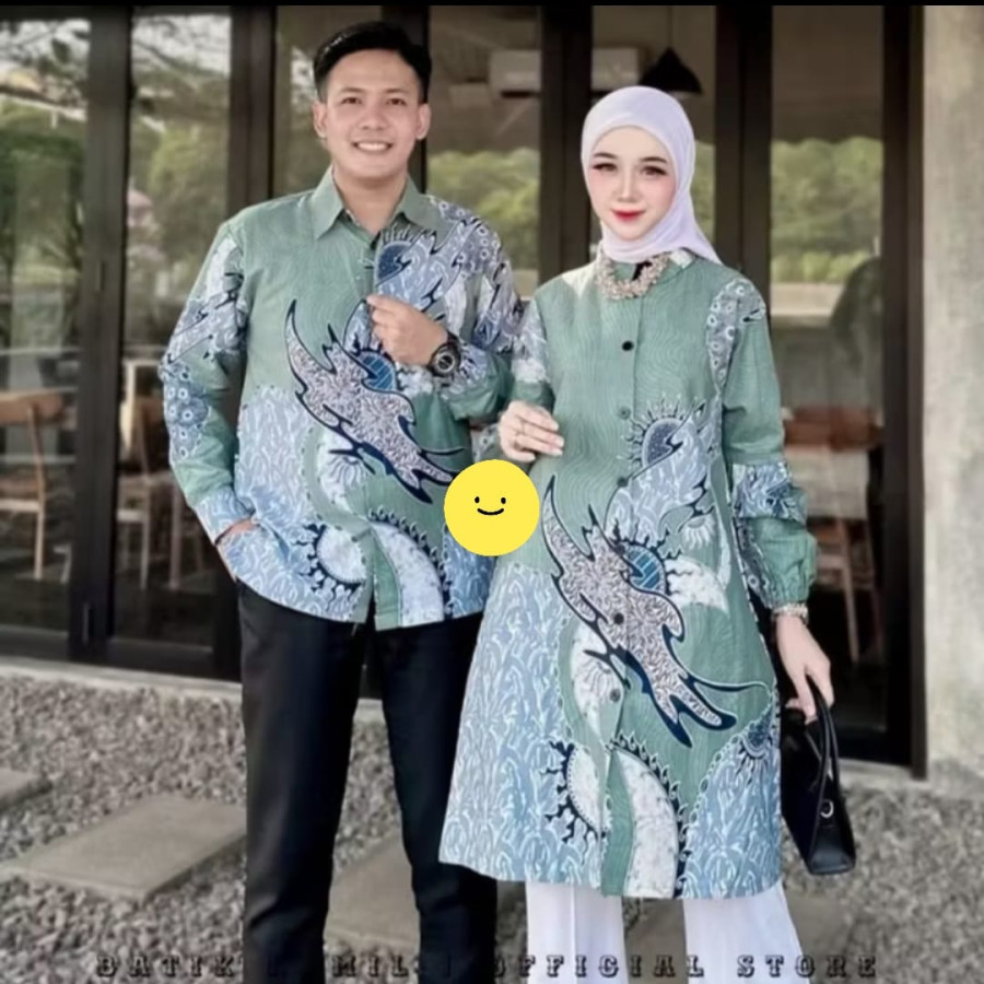 Baju Batik Lengan Panjang Pria Wanita - samping