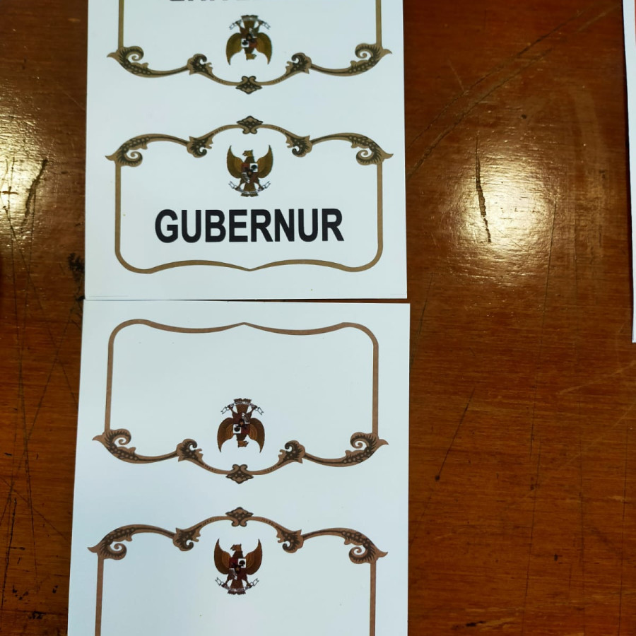 Jasa Cetak Seating Card Bergaris Double Garuda