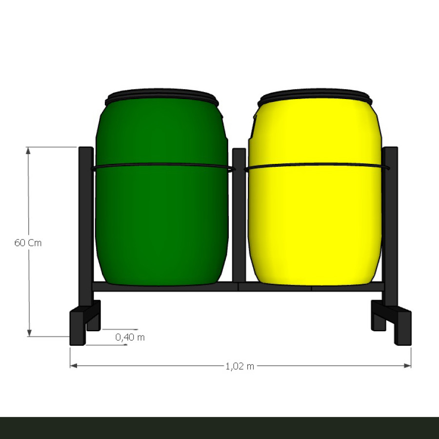 Tempat Sampah Pemilah 60 liter SET isi 2 - utama