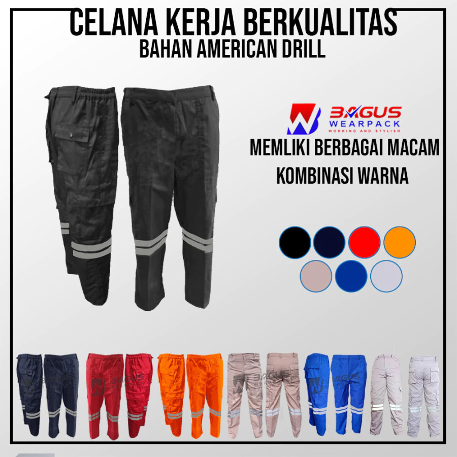 Hageman - Wearpack Safety Atasan Warna Biru Dongker - depan