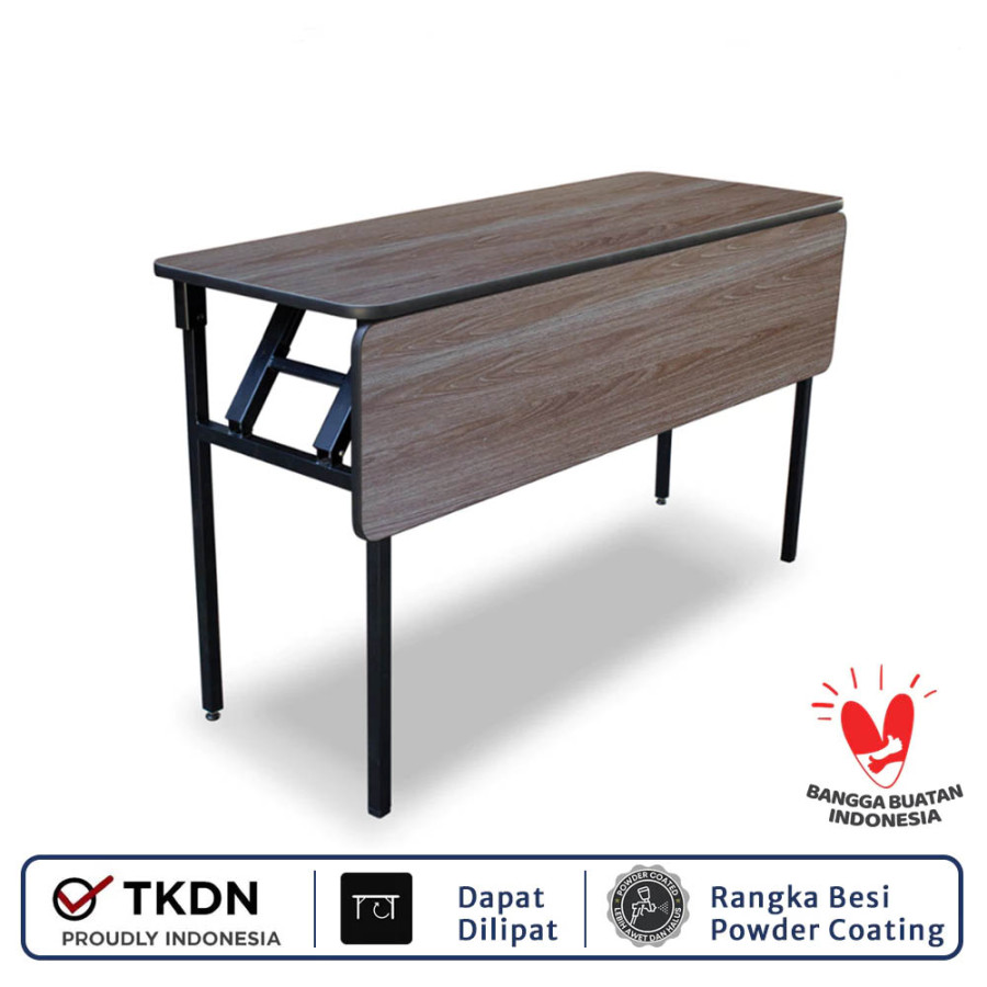 Meja Rapat Lipat Merk Focus 120 x 45 + Tutup - depan