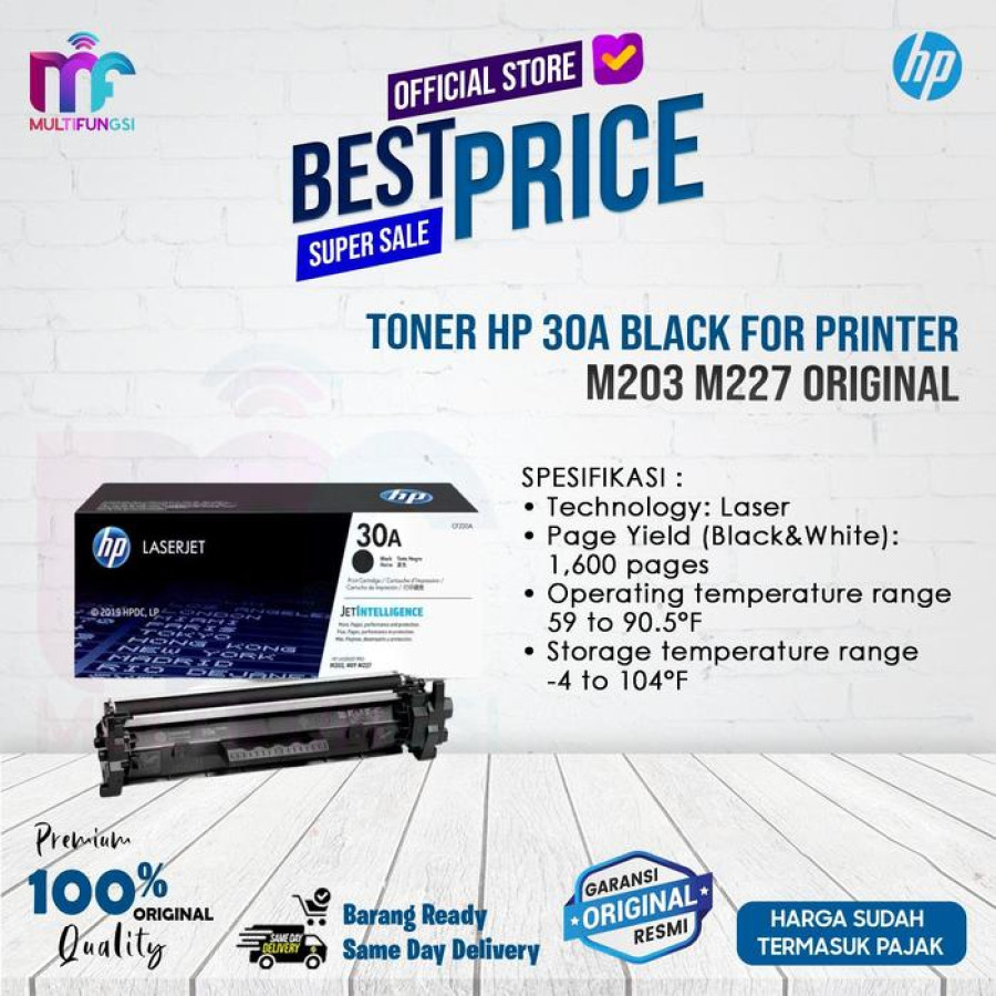 Toner hp 30a original - samping