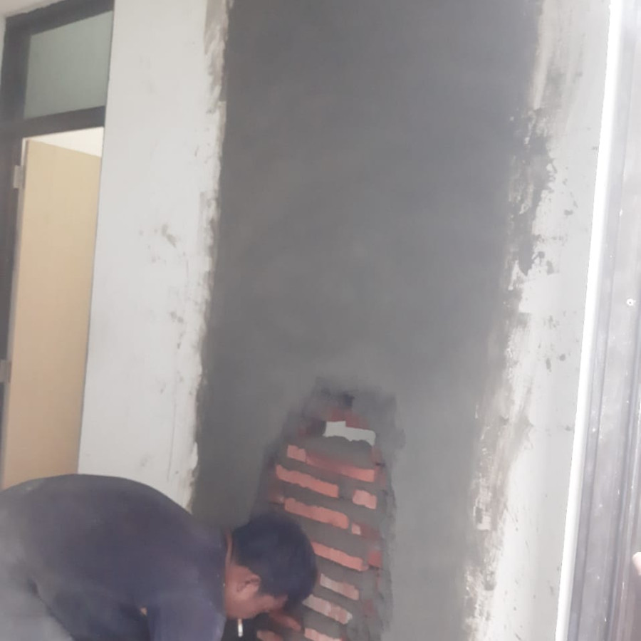 Pasang Dinding Bata Merah Tebal 1/2 Bata 1Pc : 6 Pp per m² - depan