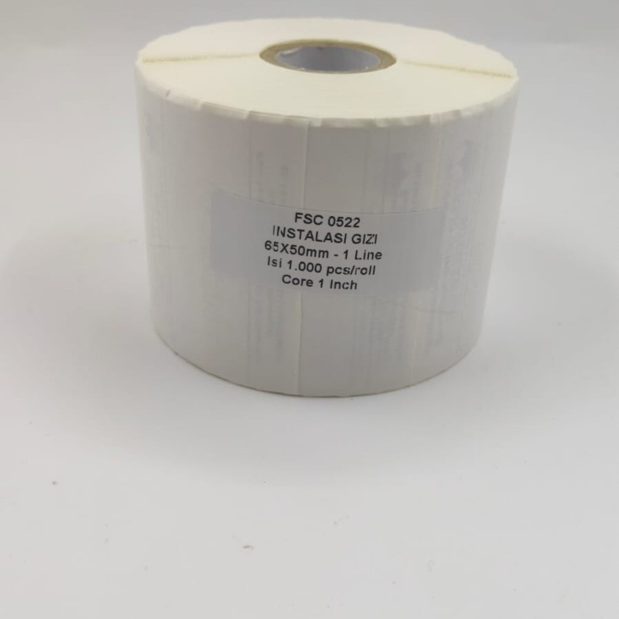 KSO LABEL SEMICOATED FASSON PUTIH RSJD 65X50MM 1000PCS