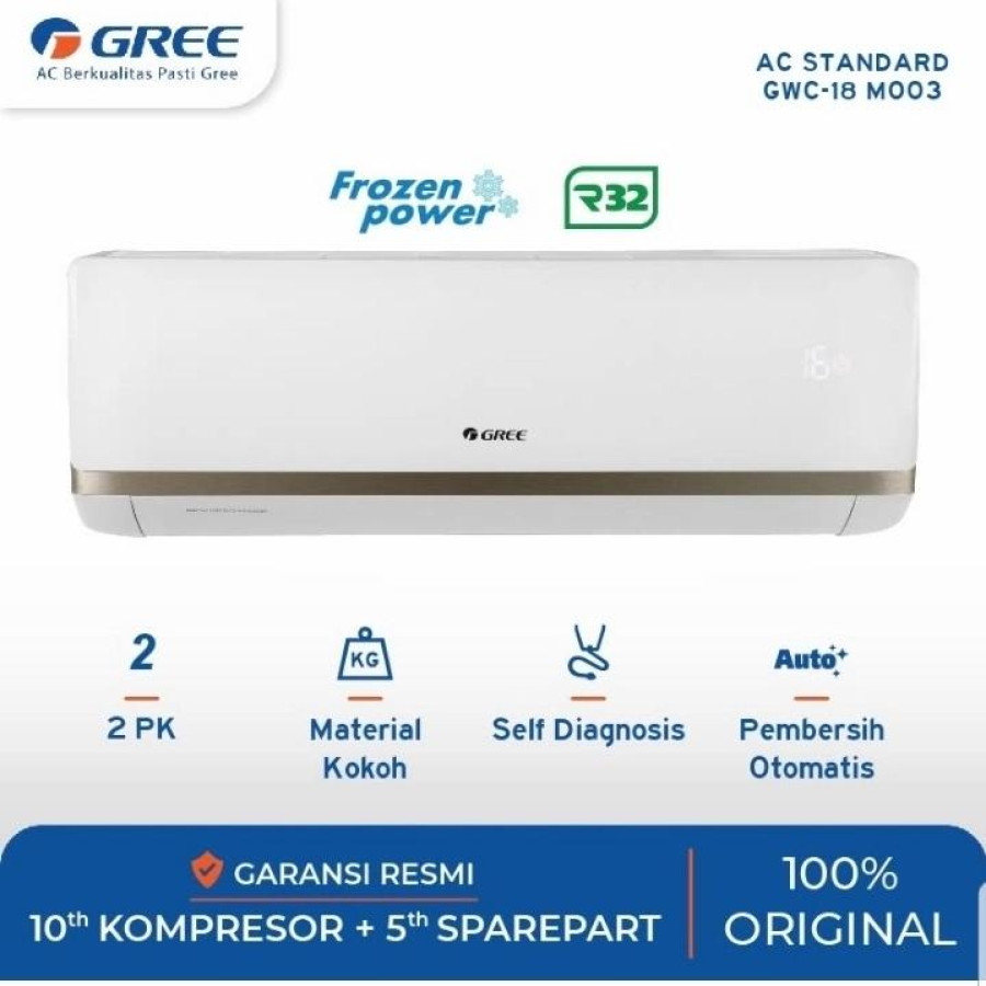 AC Split 2pk Gree GWC-18MOO3 + pasang | 2 pk GWC18MOO3 psg