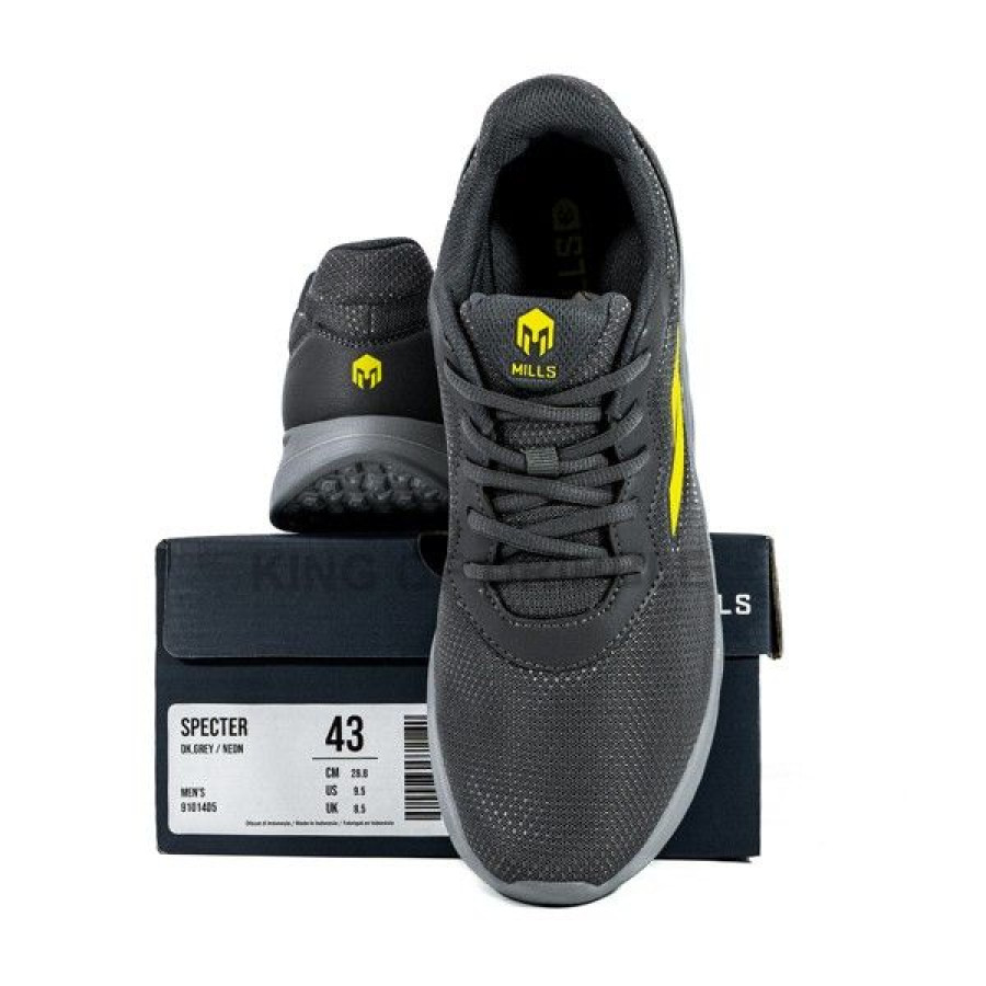 SEPATU MILLS ABU-ABU NEON - depan
