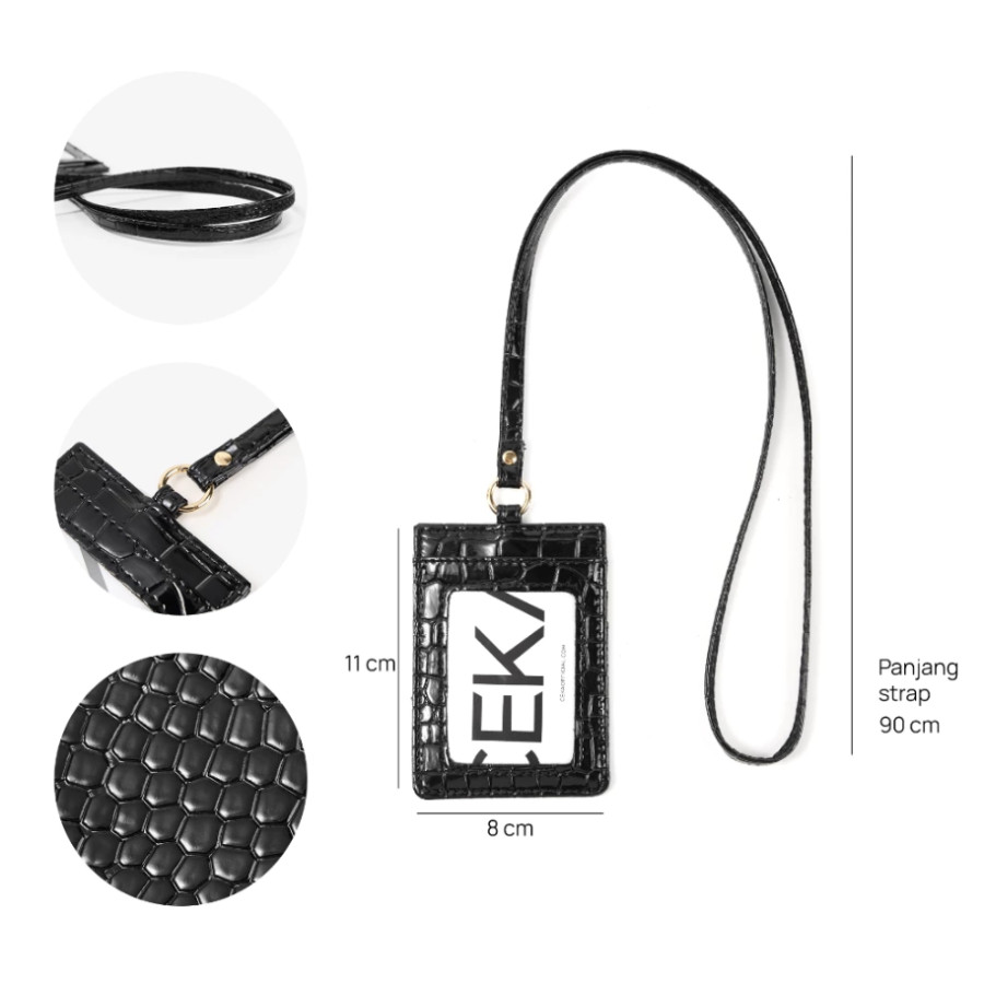 Lanyard Fiora Card Holder ID Name Tag Kartu Tanda Pengenal - detail
