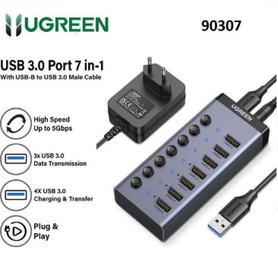 Konverter HUB UGreen USB 3.0 7-Port (90307)