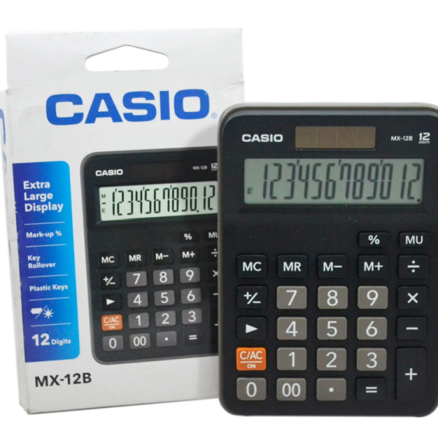 CASIO KALKULATOR MX 12B EXTRA LARGE DISPLAY 12 DIGIT