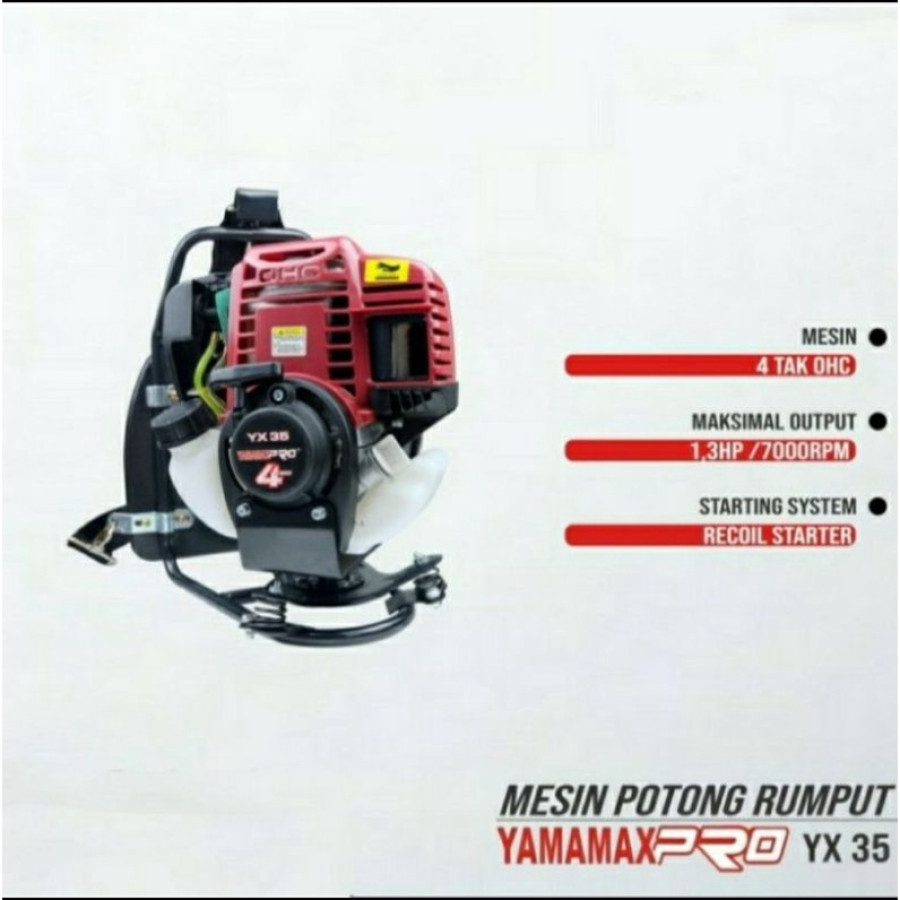 MESIN POTONG RUMPUT YAMAMAX PRO YX35 4 TAK BRUSH CUTTER - samping