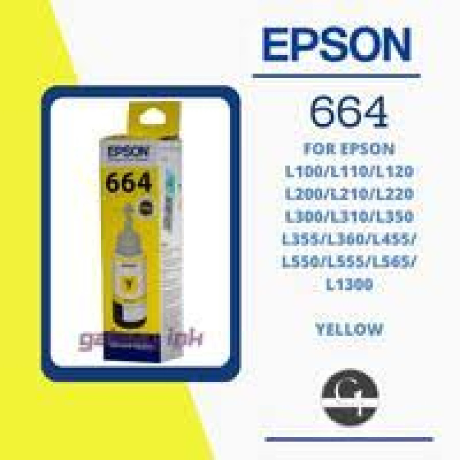 Tinta Printer Epson 664 Warna Yellow - detail