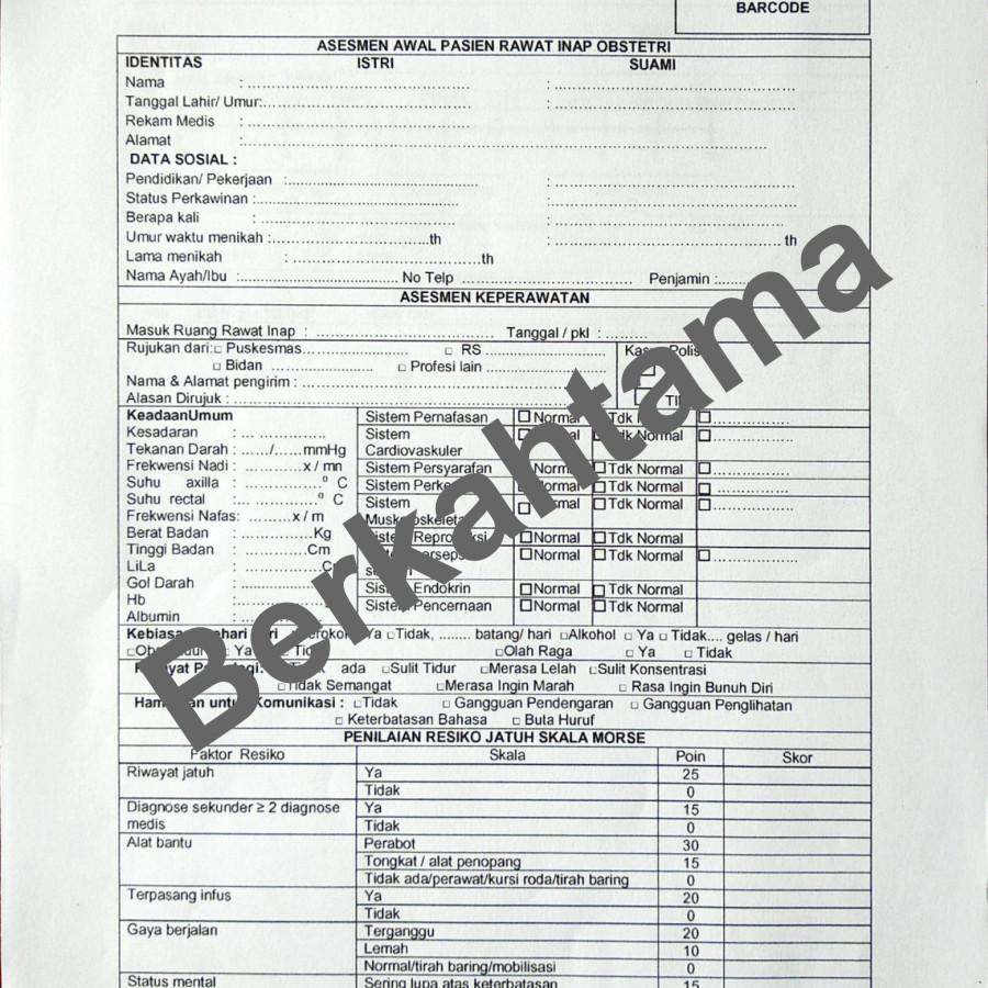 Assesmen Awal Keperawatan R. Inap Geriatri
