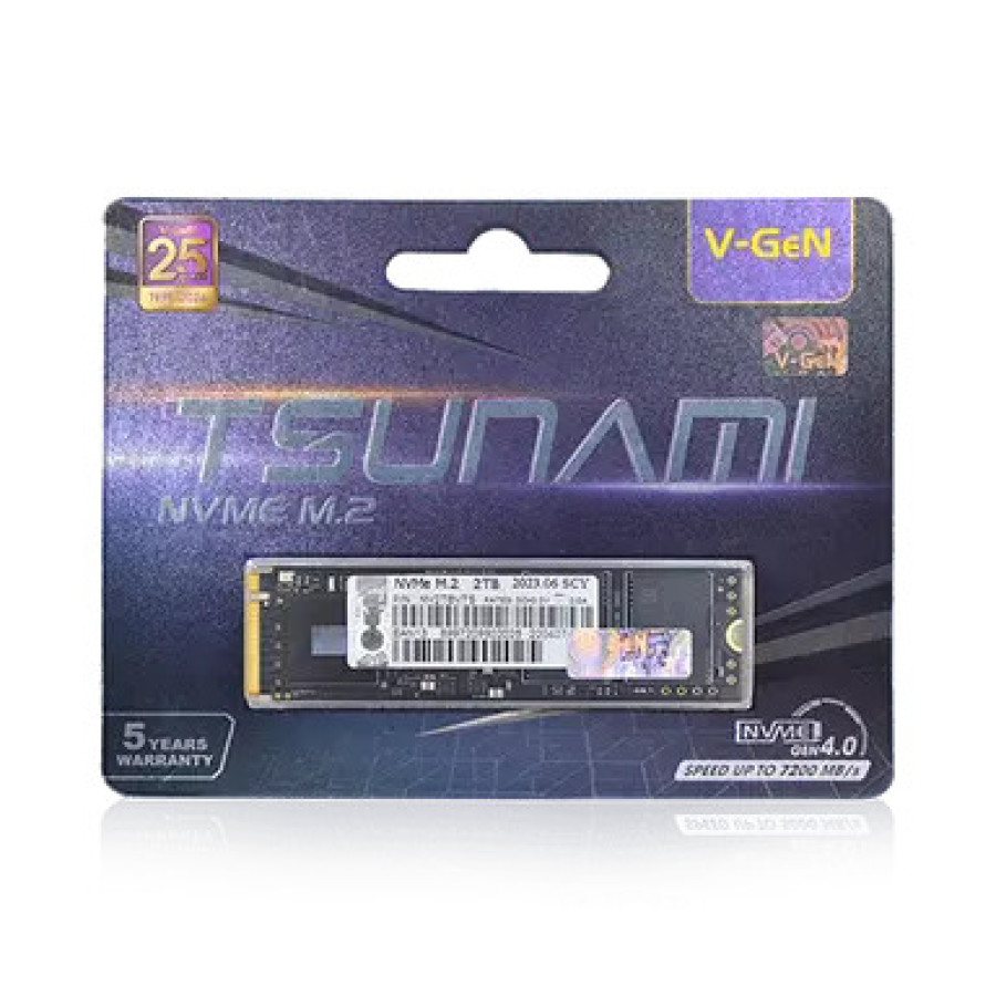 V-GEN SSD Tsunami M.2 NVMe PCIe Gen 4.0 – Non Heatshink [2TB]
