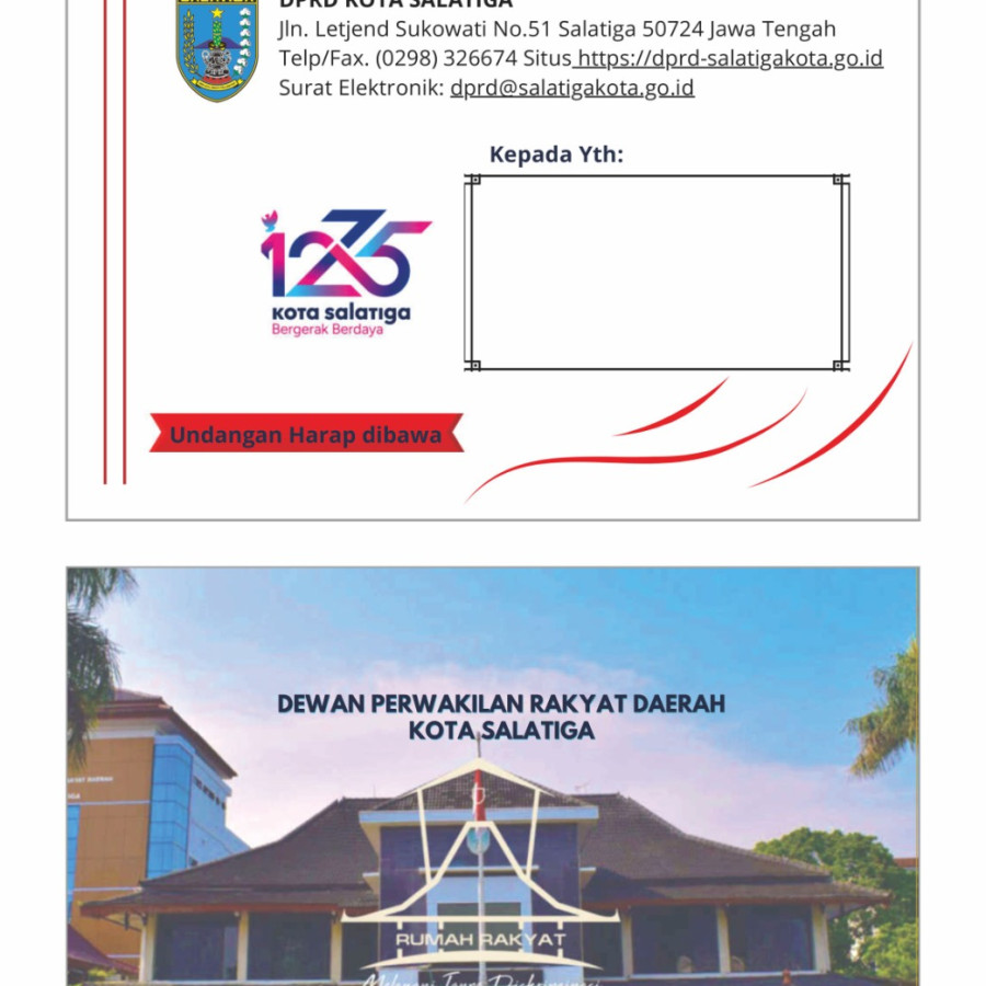 Undangan ivory bolak balik A4