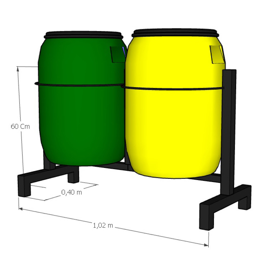Tempat Sampah Pemilah 60 liter SET isi 2 - depan