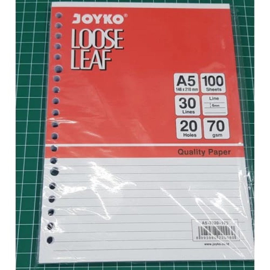 Isi File/Loose Leaf ukuran A5, Joyko Loose Leaf Isi Kertas File Binder 100 Lembar - detail