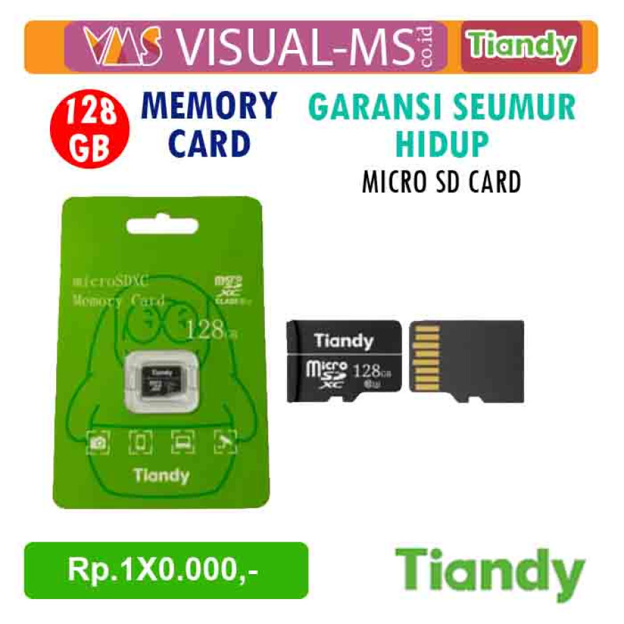 Memory Card Tiandy TC-P3TF Original Micro SD Memory Card 128GB class 10 Garansi Seumur Hidup