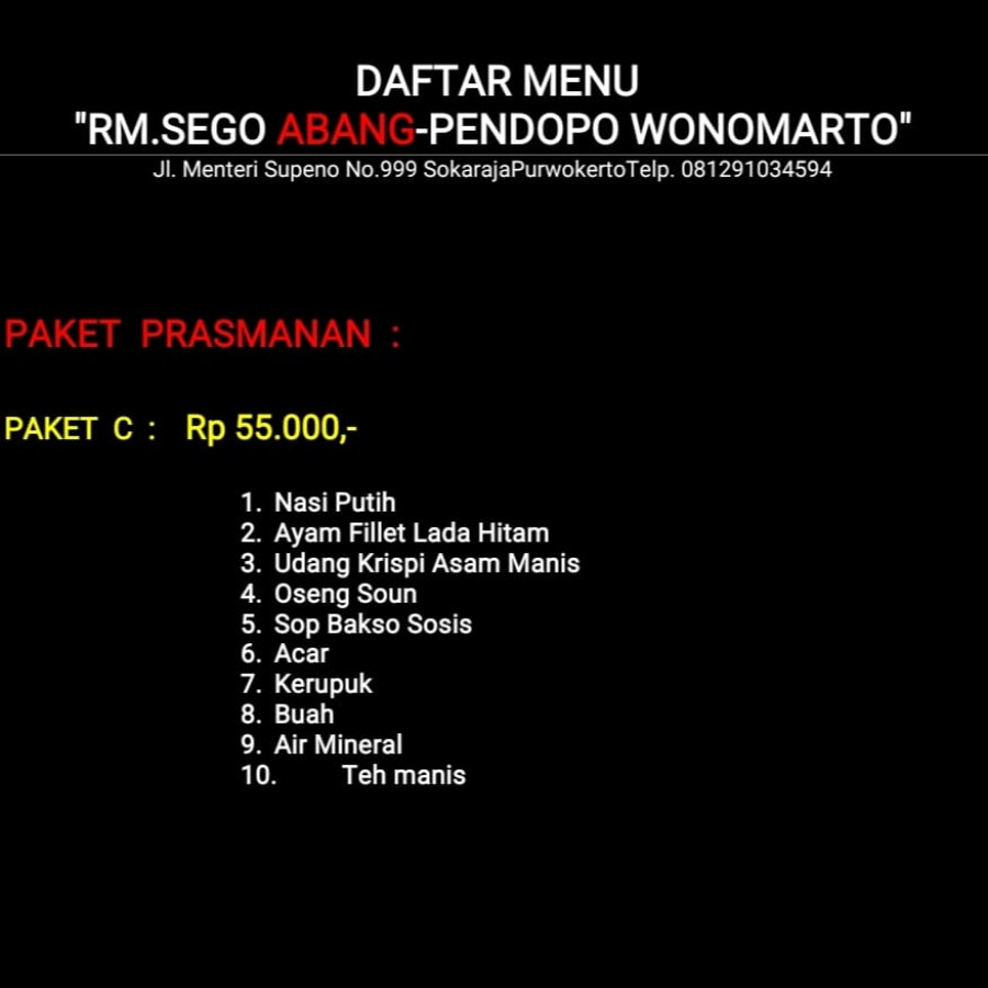paket C prasmanan - utama