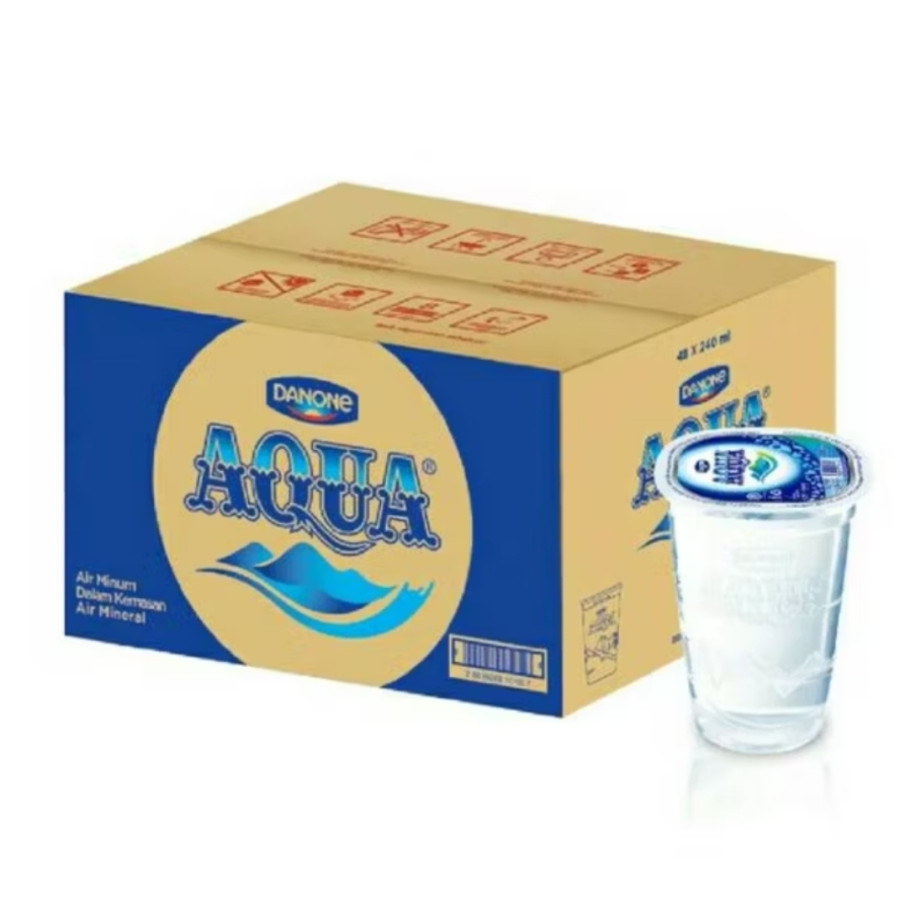 AIR MINERAL GELAS Merk AQUA 240 ml