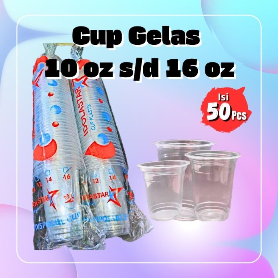 Gelas Plastik Bening 12 oz - utama