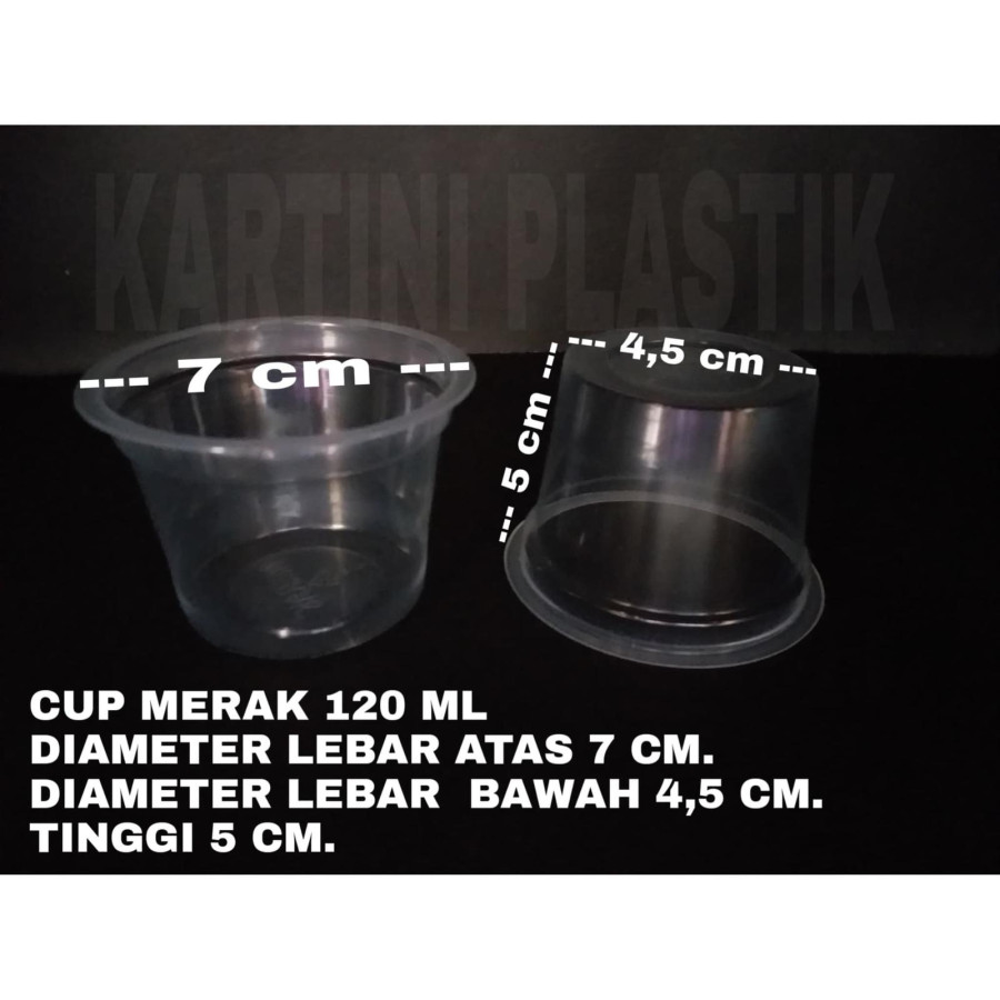 Gelas Plastik 120ml / Cup MERAK 120ml - samping