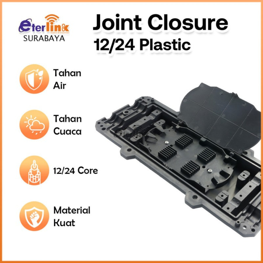 Joint Closure 12 Core Clousure Inline Fiber Optik Box Sambungan Joint Closure Plastik