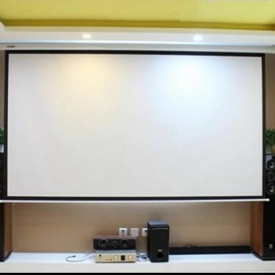 Layar proyektor motorized 142" Rasio 16:10 WXGA - Screen projector otomatis remote - detail