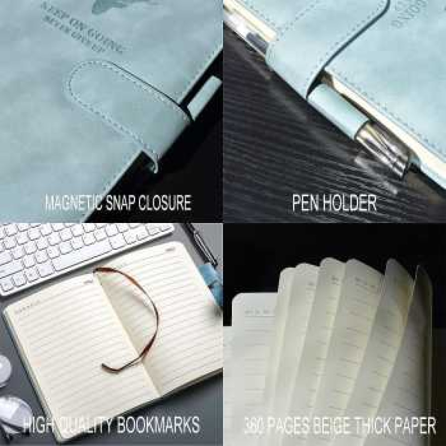 Toddi Buku Catatan Harian Notebook Cover Kulit Magnetic Buckle - TL4 - Baby Blue - detail