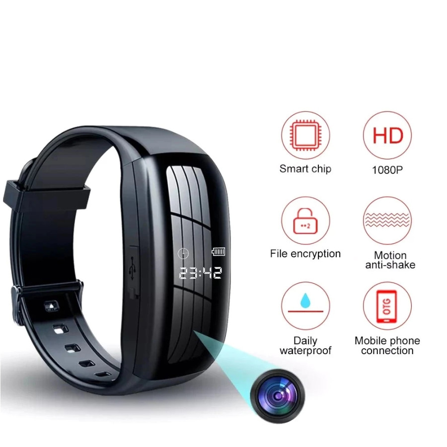 Spycam Watch Bracelet 1080P FHD No Pinhole - Undetectable Lens - utama