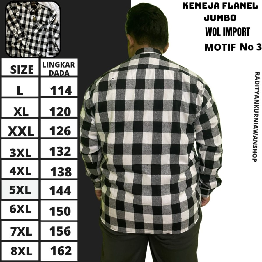 KEMEJA FLANEL JUMBO SIZE XXL - detail